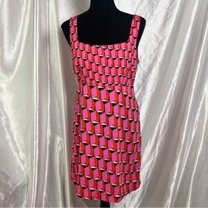 Diane Von Furstenberg Vintage Pink Geometric A-line Dress